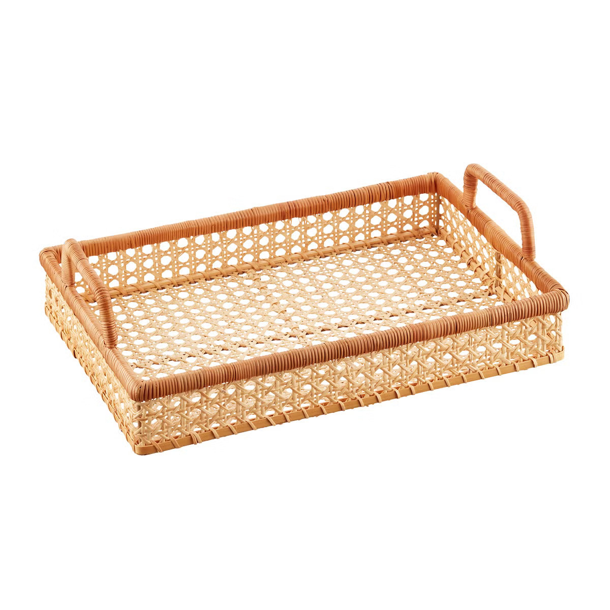Albany Cane Rattan Trays | The Container Store