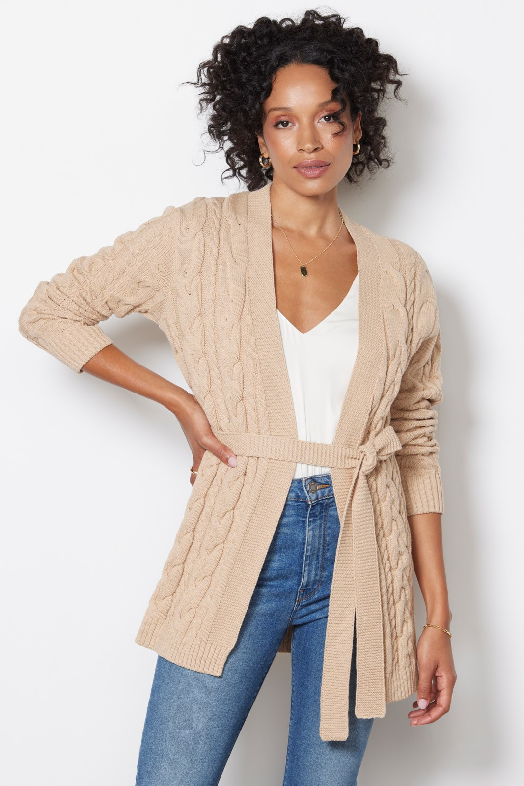 EVEREVE Juliette Cable Wrap Cardigan | EVEREVE | Evereve