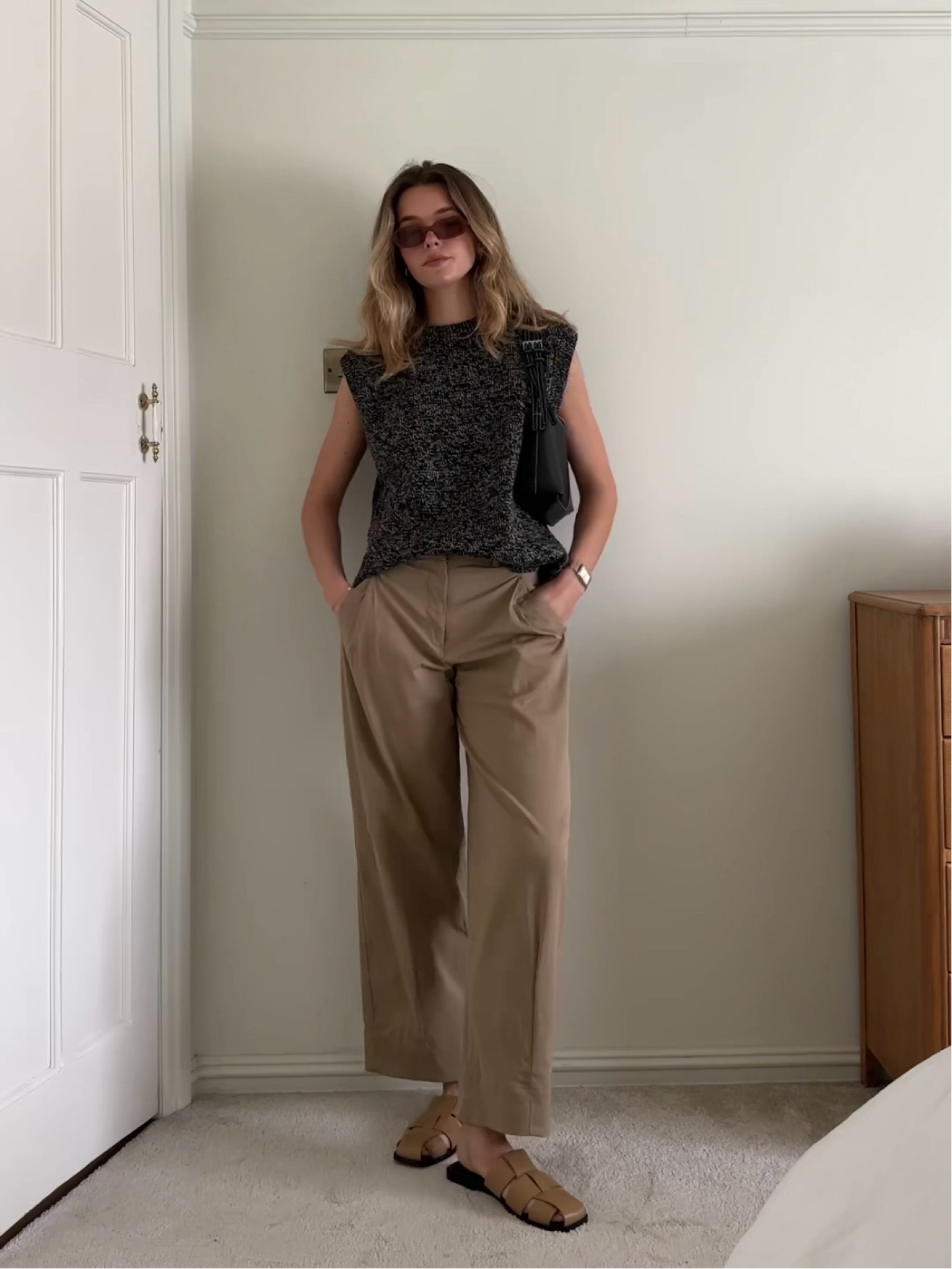Arket, me and em, cos, knit vest, beige trousers, barrel trousers, tailored trousers, fisherman sandals, caged sandals, summer outfit 

#LTKsummer #LTKstyletip #LTKuk