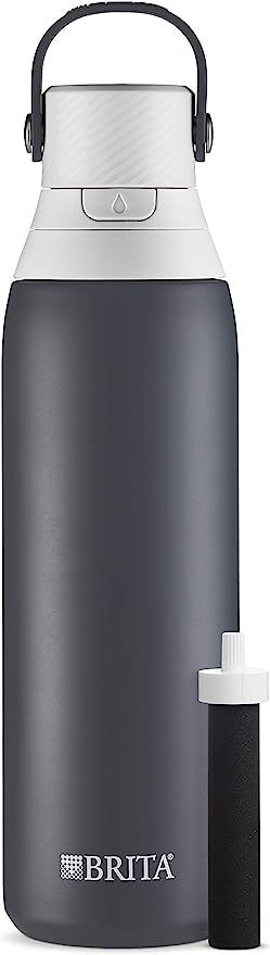 Brita Stainless Steel Water Bottle with Filter, 20 Ounce Premium Double Insulated Water Bottle, B... | Amazon (US)