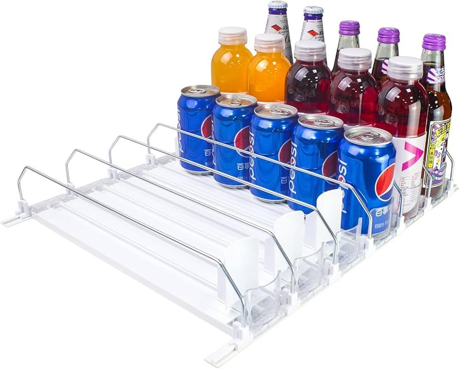 Drink dispenser for fridge, soda can dispenser for refrigerator organizer, Self-Pushing Soda Widt... | Amazon (US)
