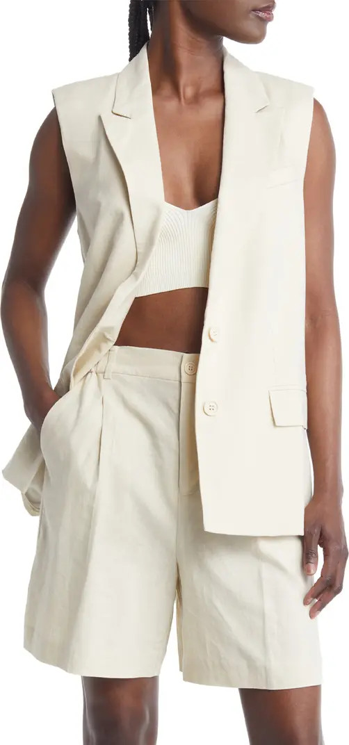 Linen Blend Blazer Vest | Nordstrom