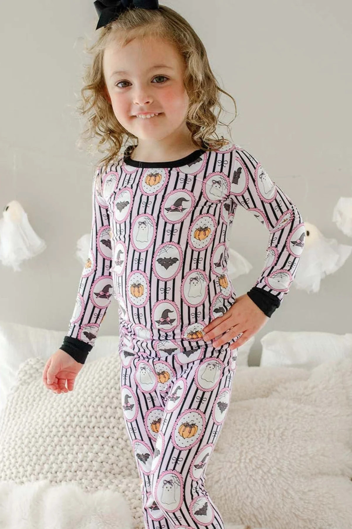 Halloween Glow-in-the-Dark Two-Piece Bamboo Pajama Set | Galloween | Caden Lane