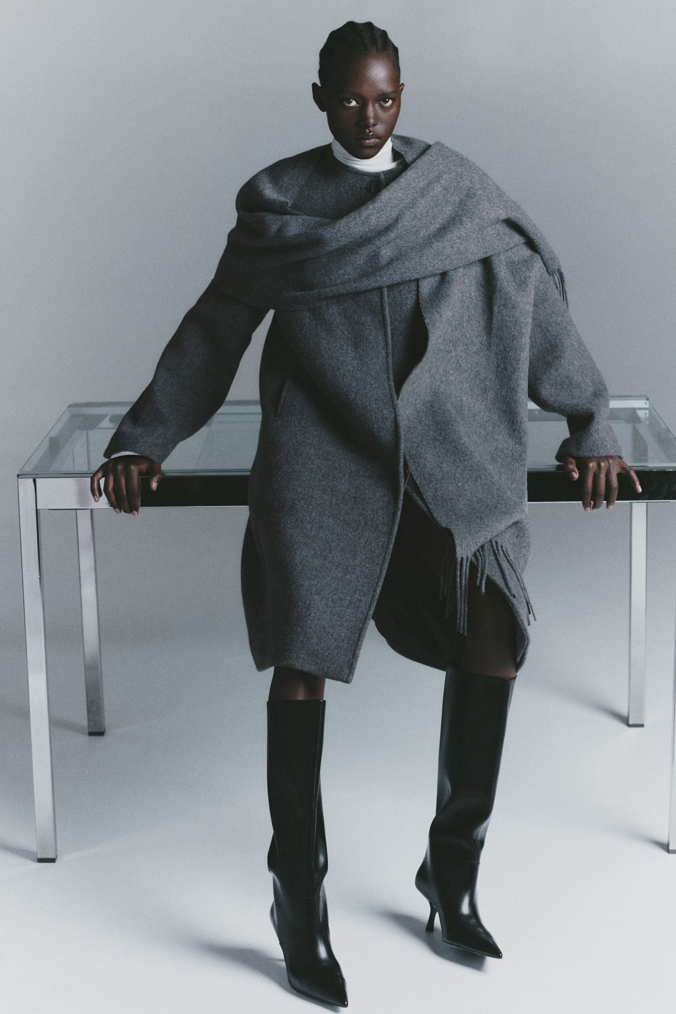 Mantel aus Wollmischung mit Schal | H&M (DE, AT, CH, NL, FI)