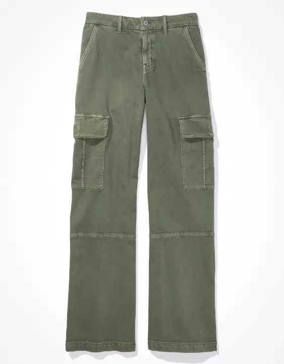 AE Stretch Curvy High-Waisted Baggy Wide-Leg Cargo Pant | American Eagle Outfitters (US & CA)
