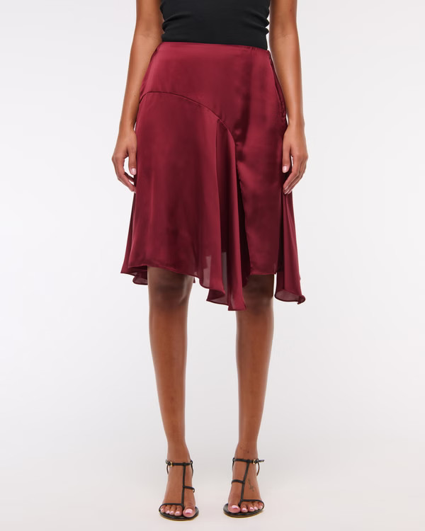 Women's Satin Midi Skirt | Women's Clearance | Abercrombie.com | Abercrombie & Fitch (US)