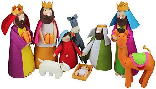 Large Fabric Christmas Nativity Set, 9 Pieces, 15.5 Inch Tall by Betsey Cavallo | Amazon (US)