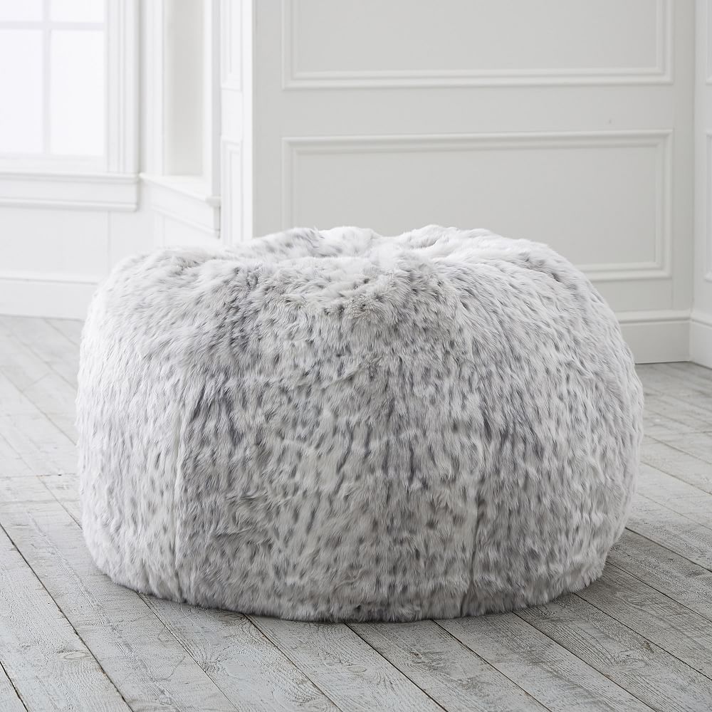 Gray Leopard Bean Bag Chair, Slip, Medium | Pottery Barn Teen