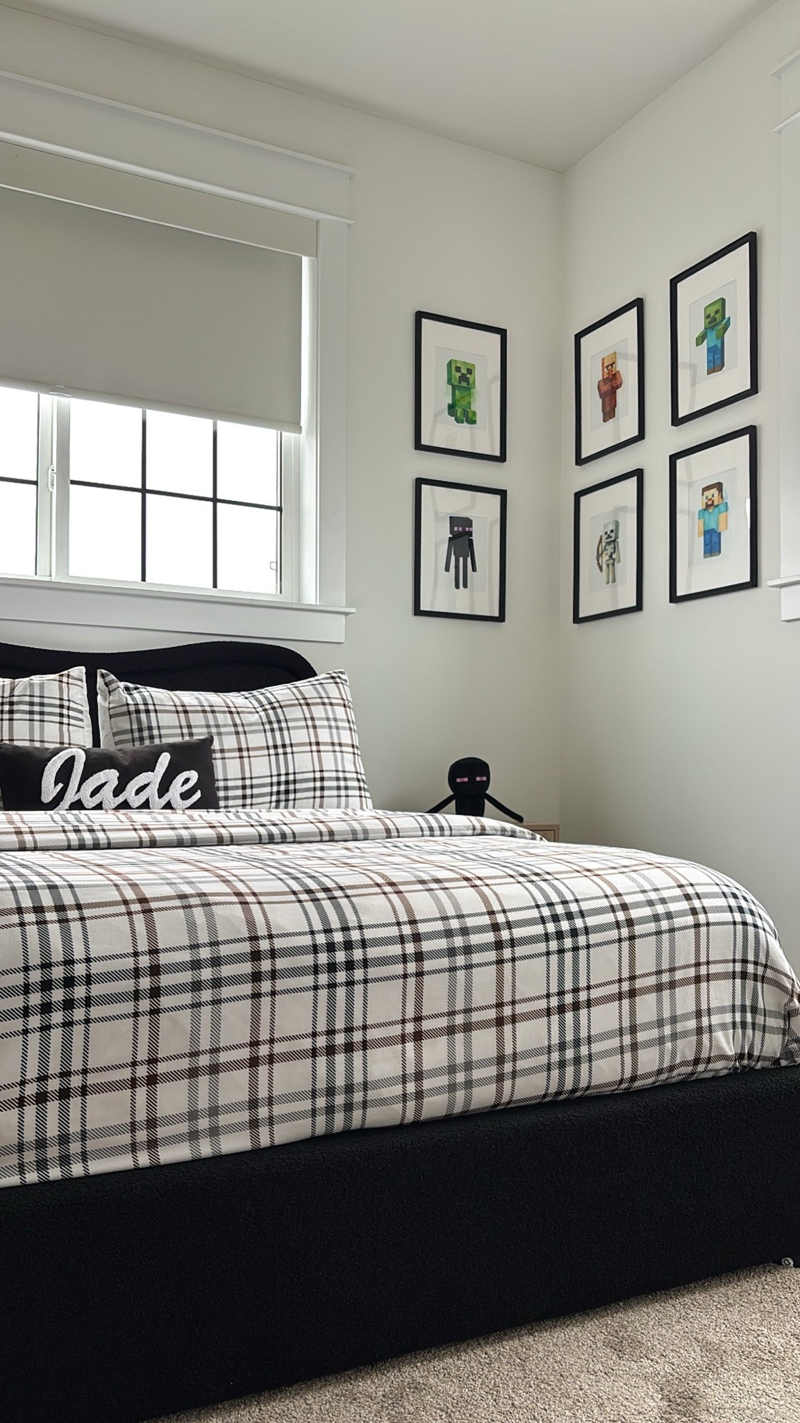 Project Jade’s room is finally finished! We swapped her superhero prints for Minecraft art and kept the black and white bedding she loves. Such a simple way to update her room as her interests change, using the frames we already had.

Shop the bedroom details below.

#LTKcanada #LTKkids #LTKhome