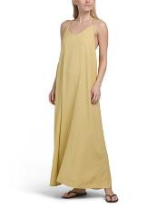 Made In Italy Linen Blend Rope Straps Maxi Cover-up Dress | TJ Maxx