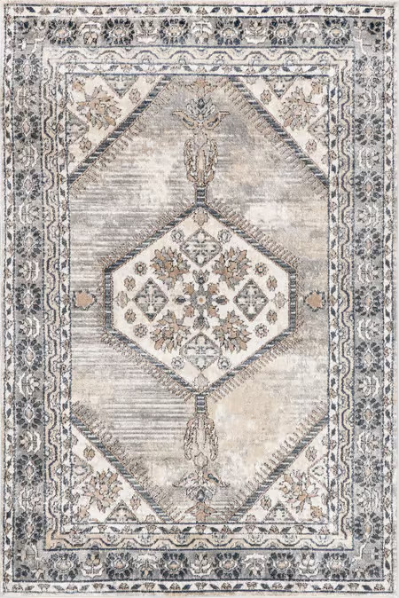 Beige Camilla Vintage Medallion Area Rug | Rugs USA