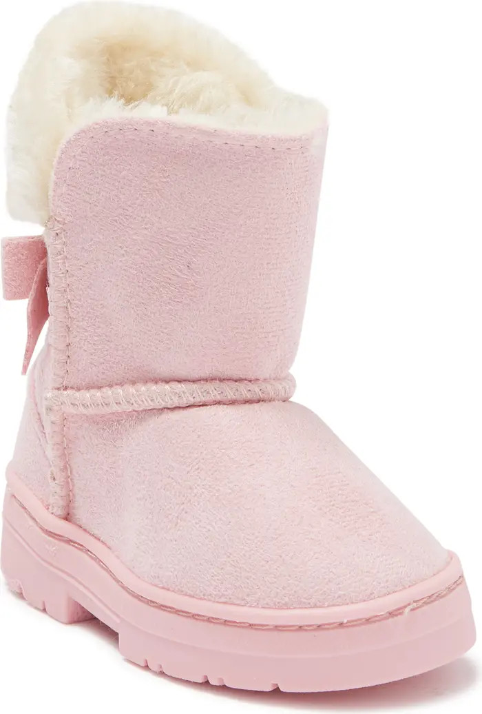 BEBE Bow Shaft Faux Shearling Lined Cold Weather Boot | Nordstromrack | Nordstrom Rack