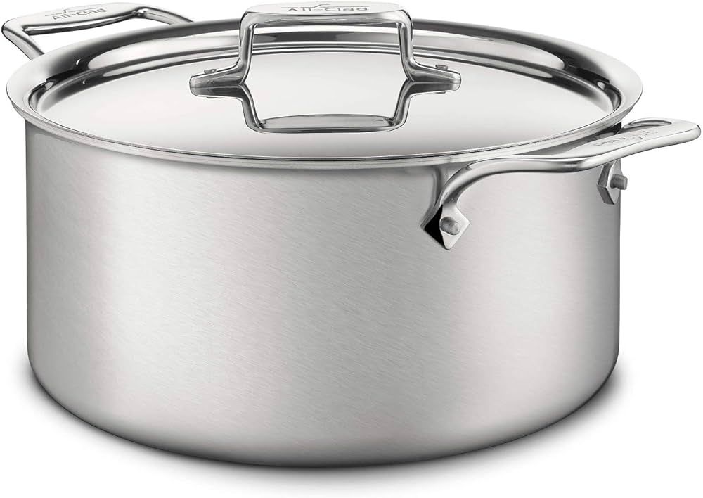 All-Clad D5 5-Ply Brushed Stainless Steel Stockpot 8 Quart Induction Oven Broiler Safe 600F Pots ... | Amazon (US)