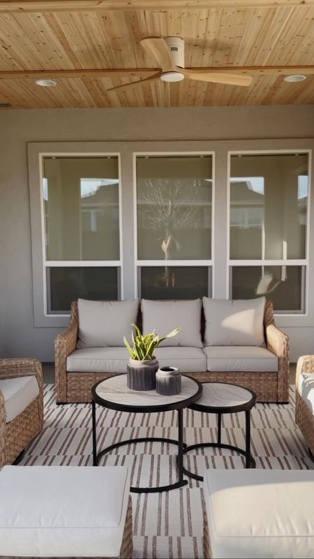 I love how this planked ceiling project completely transformed out patio space! Added in a new patio rug + Walmart patio set and it’s ready for spring and summer! 

#LTKSeasonal #LTKVideo #LTKhome