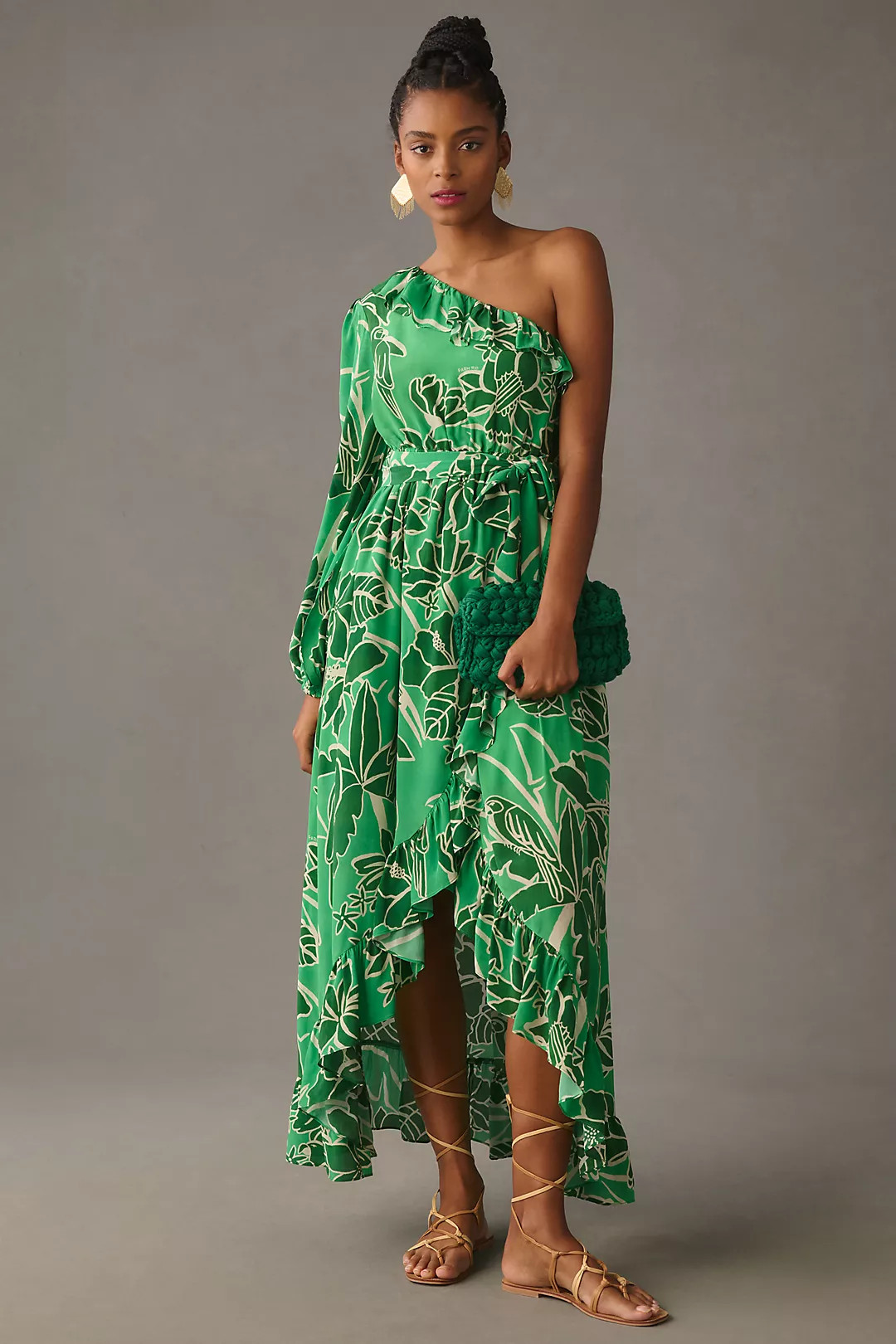 Farm Rio x Anthropologie Printed One-Shoulder Ruffle Dress | Anthropologie (US)