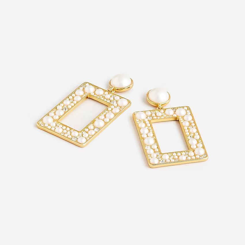 Pearl and crystal statement earrings | J.Crew US