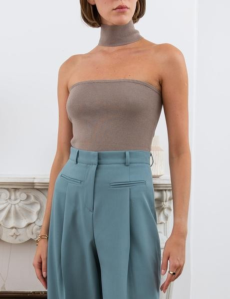 Rhea Pebble Choker Knit Top-Bestseller | Pixie Market