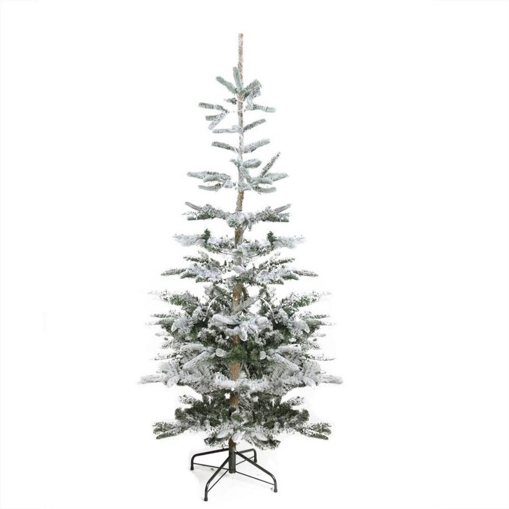 9 ft. Unlit Flocked Noble Fir Artificial Christmas Tree | The Home Depot