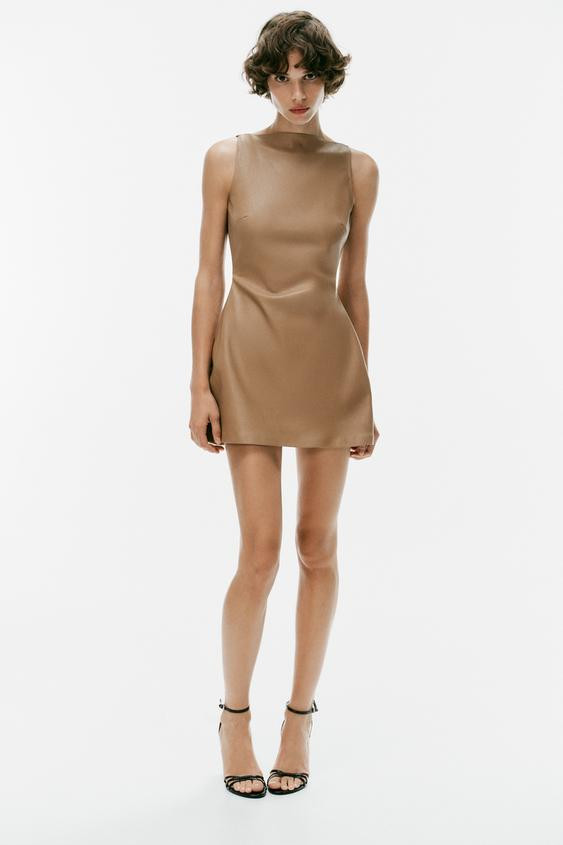 FAUX LEATHER MINI DRESS | Zara US