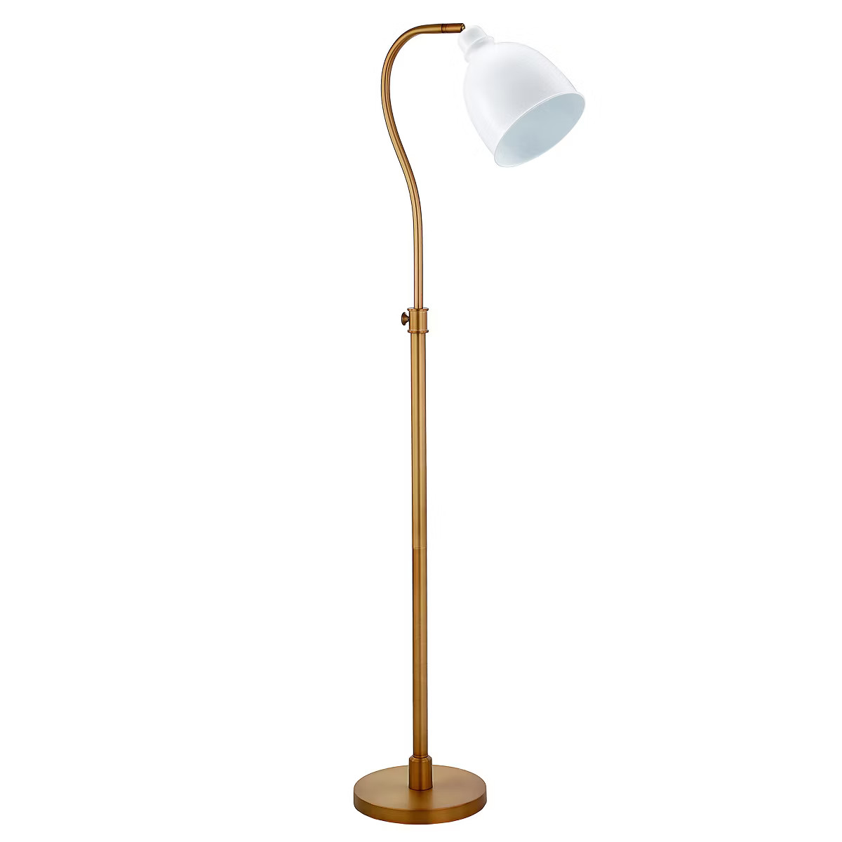 Hudson and Canal Adjustable Arc Floor Lamp White/Brass: Swivel Dome, Bedroom & Living Room Lighti... | Target