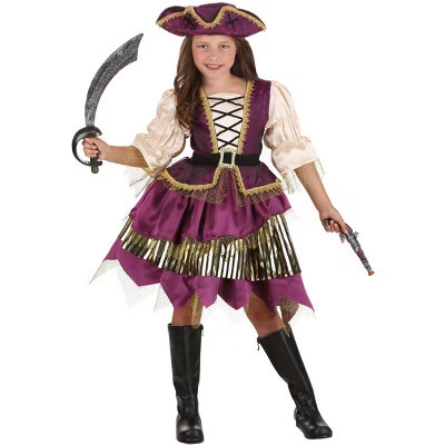 HalloweenCostumes.com Small  Girl  Premium Purple Pirate Costume for Kids, Purple/Pink/Purple | Target