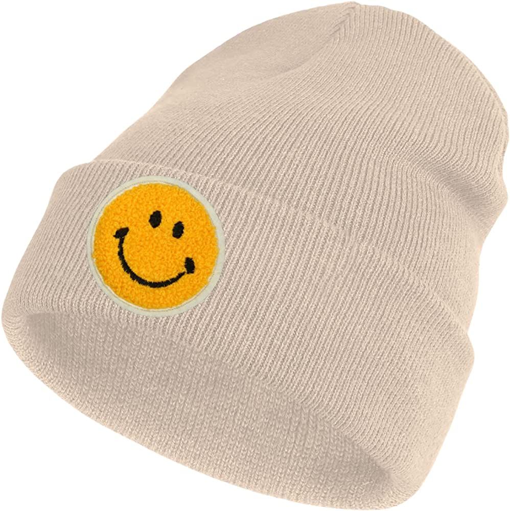 lycycse Womens Beanies for Winter Knit Smile Face Beanie Hat Embroidered Cuffed Slouchy Beanies f... | Amazon (US)