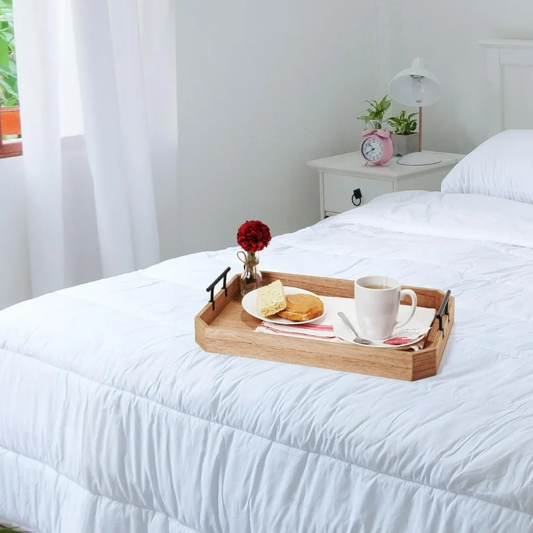 Crystal Art Gallery Wooden Rectangle Tray 12" x 18" with Black Metal Handle Set of 1 | Walmart (US)