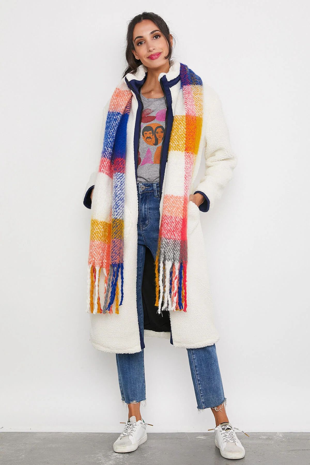 RD Style Long Sherpa Fleece Coat | Social Threads
