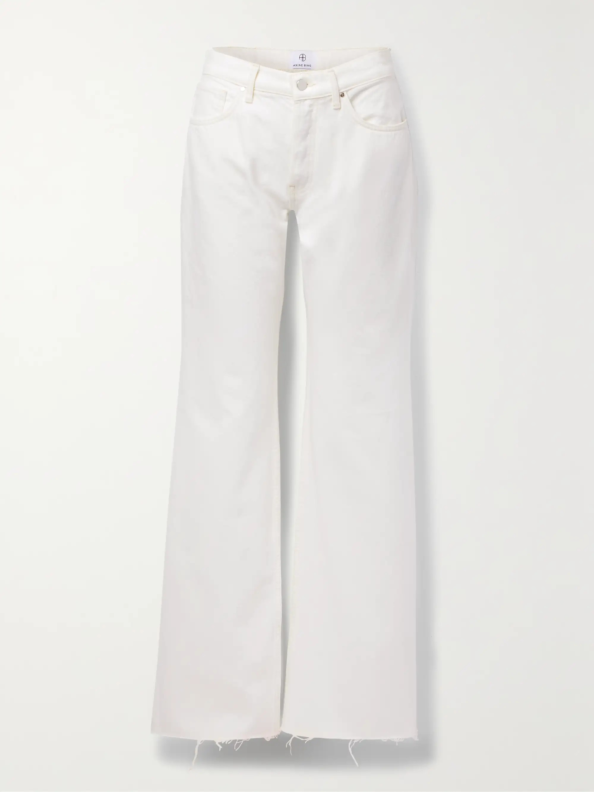 Hugh frayed high-rise straight-leg jeans | NET-A-PORTER (UK & EU)