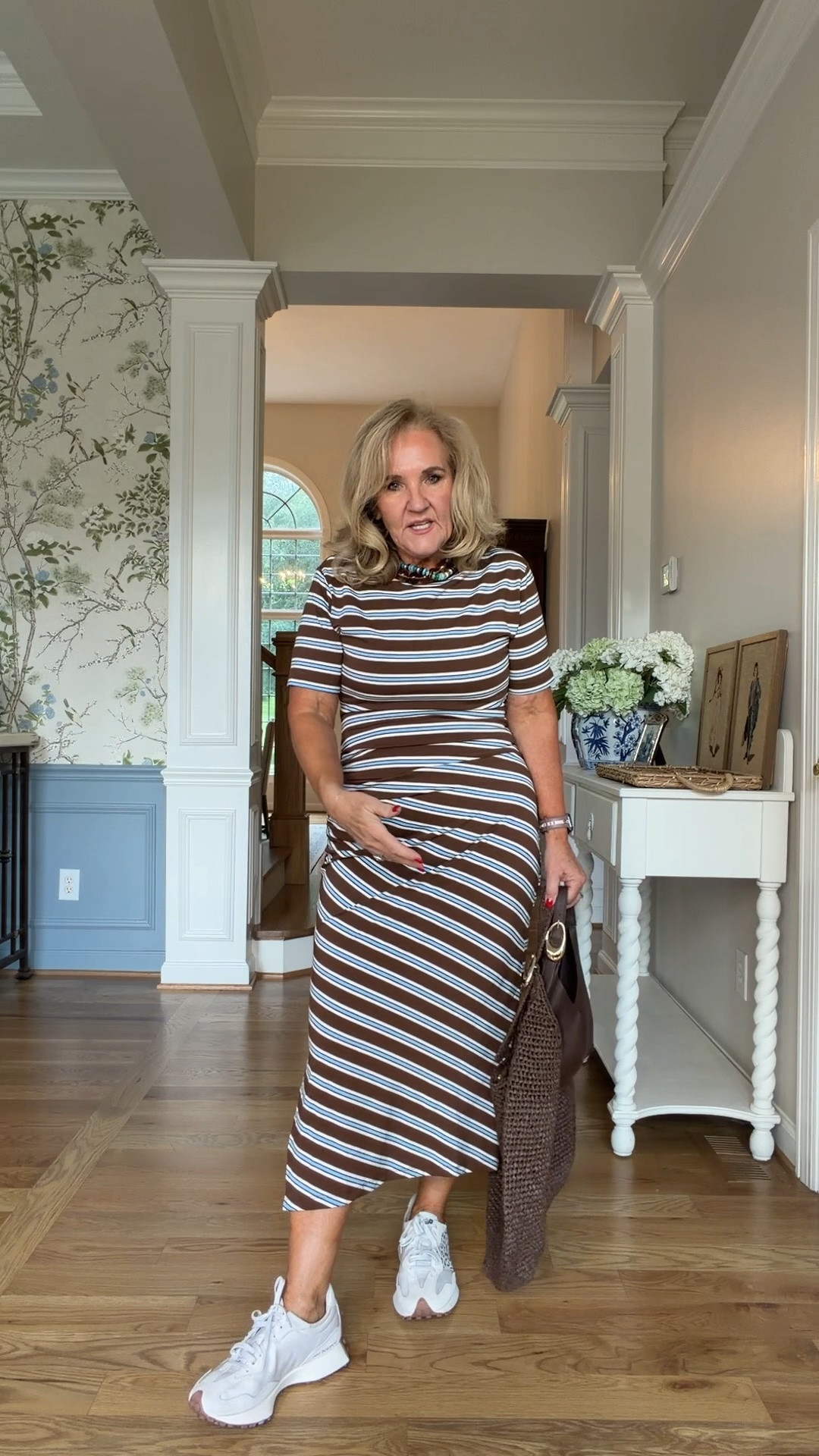 This tshirt dress is a winner! 
Wearing size medium 
The bauble bar necklace is on sale 

Great for travel sightseeing every day or add a blazer or a cardigan over the top for the office or teachers outfits

#LTKOver40 #LTKSaleAlert #LTKTravel