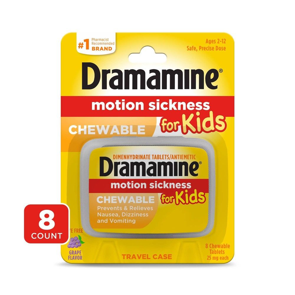 Dramamine Chewable Motion Sickness Relief for Kids - Grape Flavored - 8ct | Target