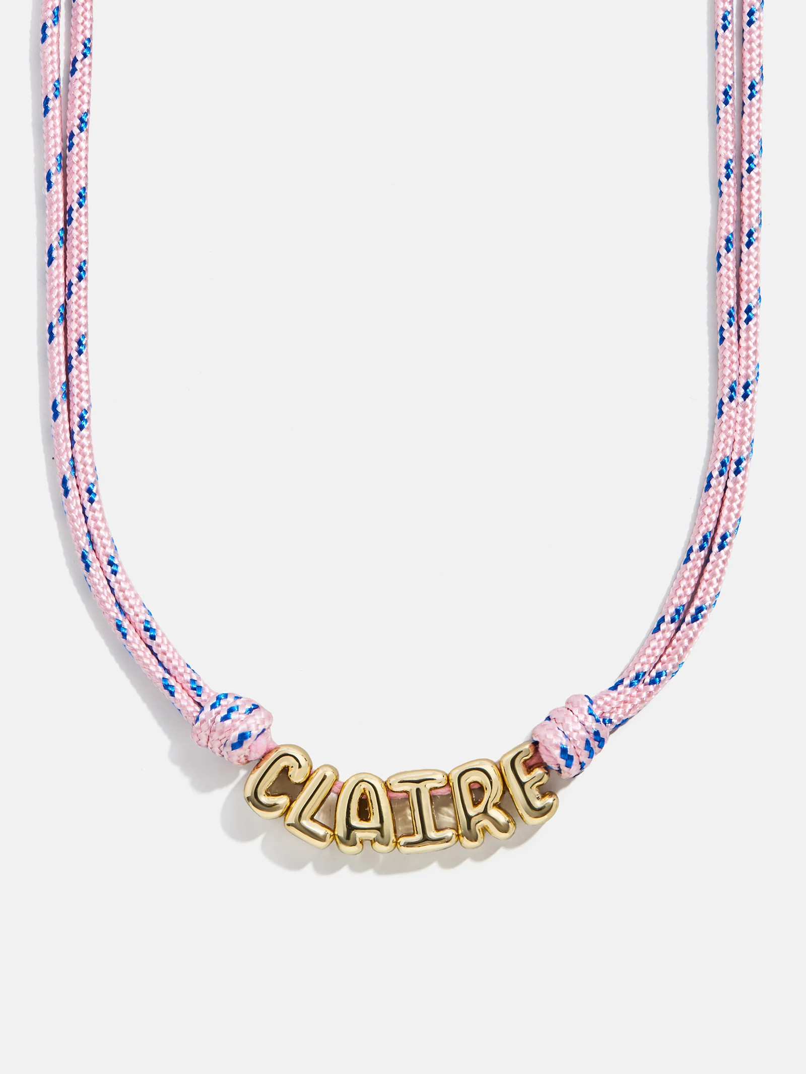 Bubble Letter Custom Paracord Necklace - Soft Pink | BaubleBar