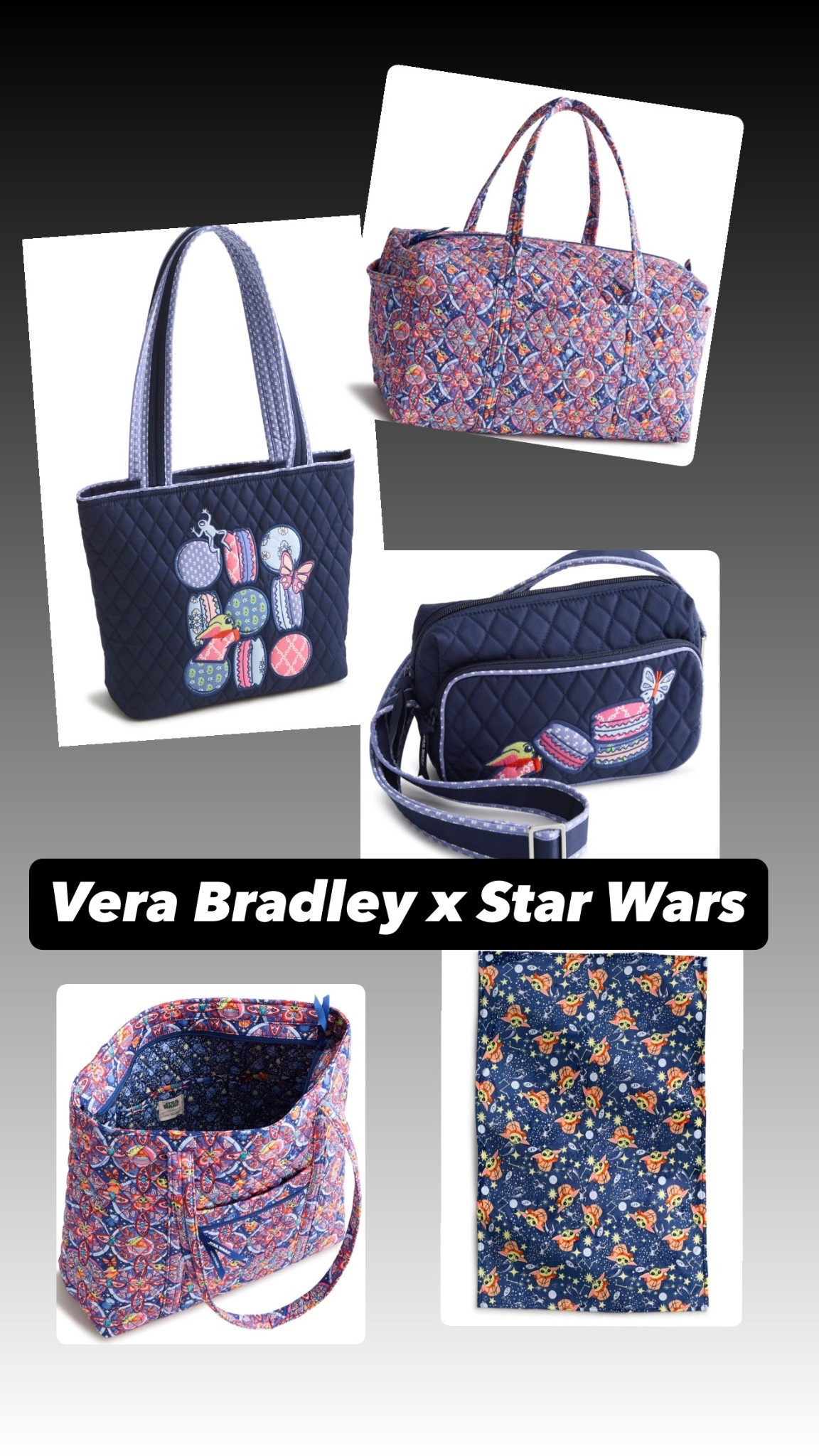 Vera Bradley x Star Wars collab - bags, totes, blankets, duffel. 

#LTKMothersDay