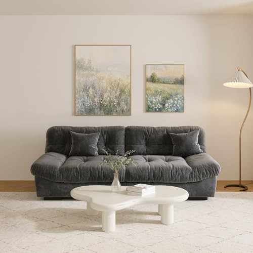 Cloud Modular Sectional Sofa,89" Scrub Velvet Minimalist Sofa Couch for Living Room, Modern LoveS... | Amazon (US)