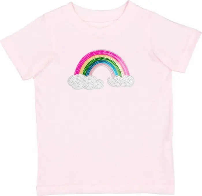 Rainbow Sequin Patch Short Sleeve T-Shirt | Nordstrom