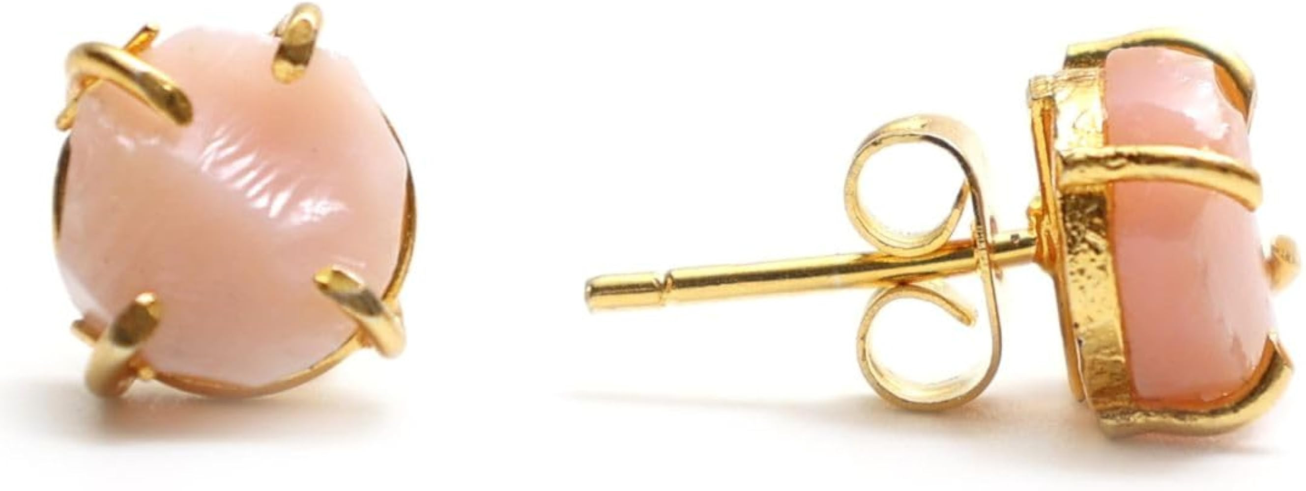 Gempires Natural Raw Prong Setting Stud Earrings, 8-10 mm Crystals Earring, Handmade Jewelry, Gif... | Amazon (US)