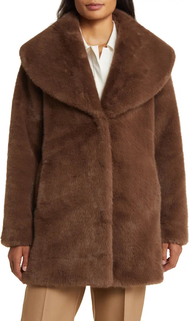 Shawl Collar Faux Fur Jacket | Nordstrom