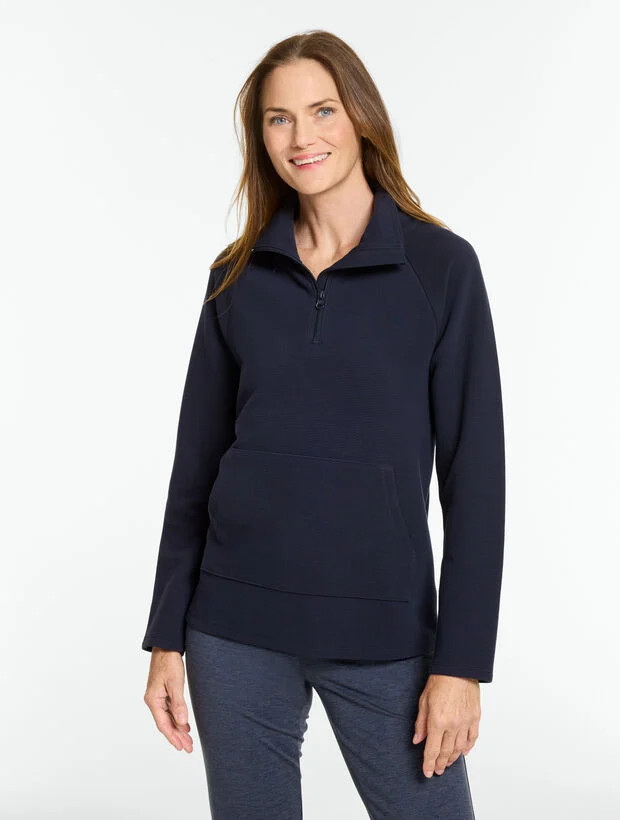 Ottoman Rib Half-Zip Pullover | Talbots