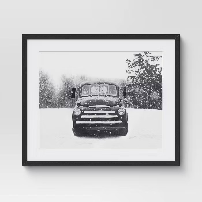 24" x 20" Winter Truck Framed Wall Print - Threshold™ | Target