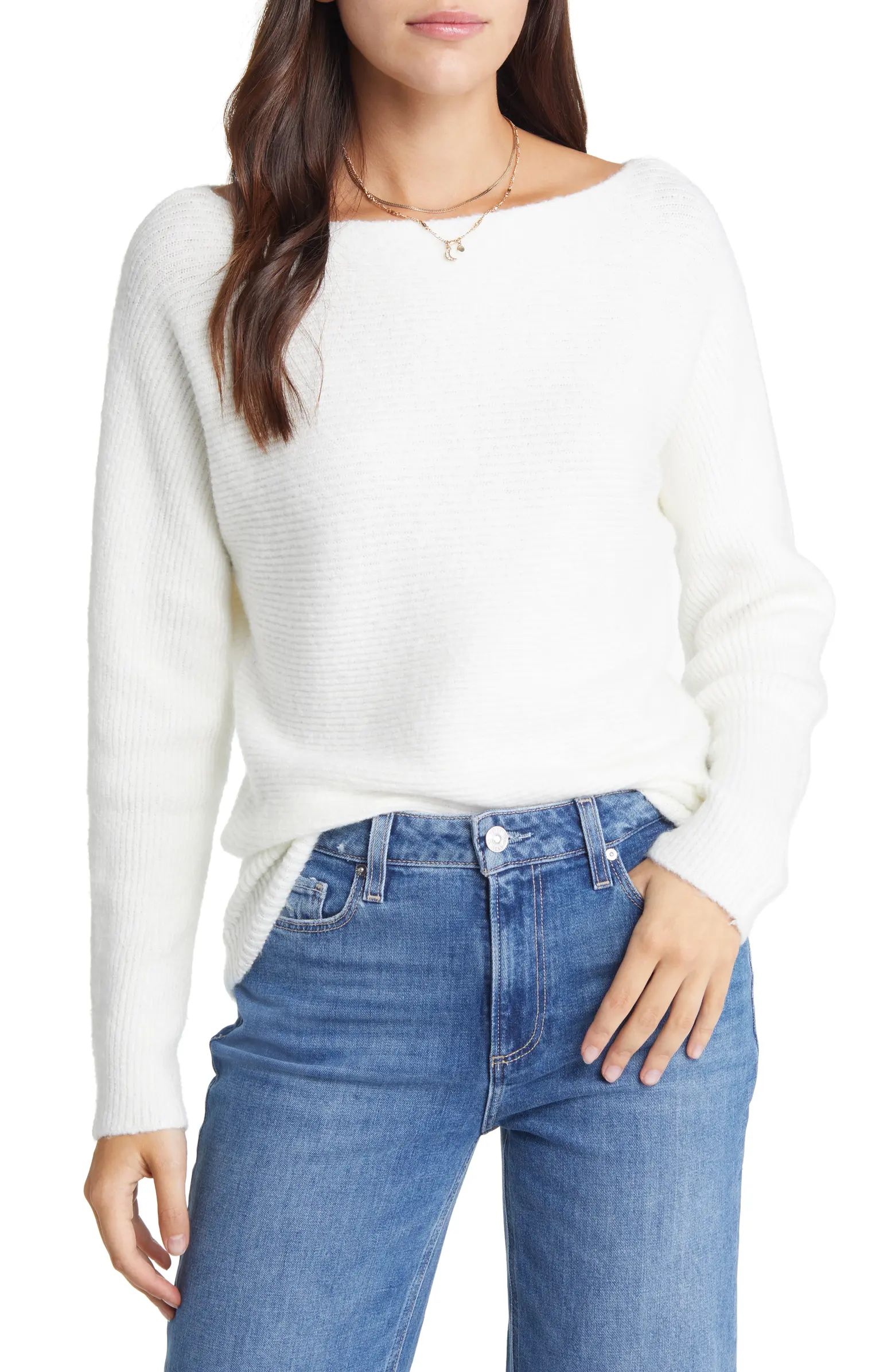 Off the Shoulder Rib Sweater | Nordstrom