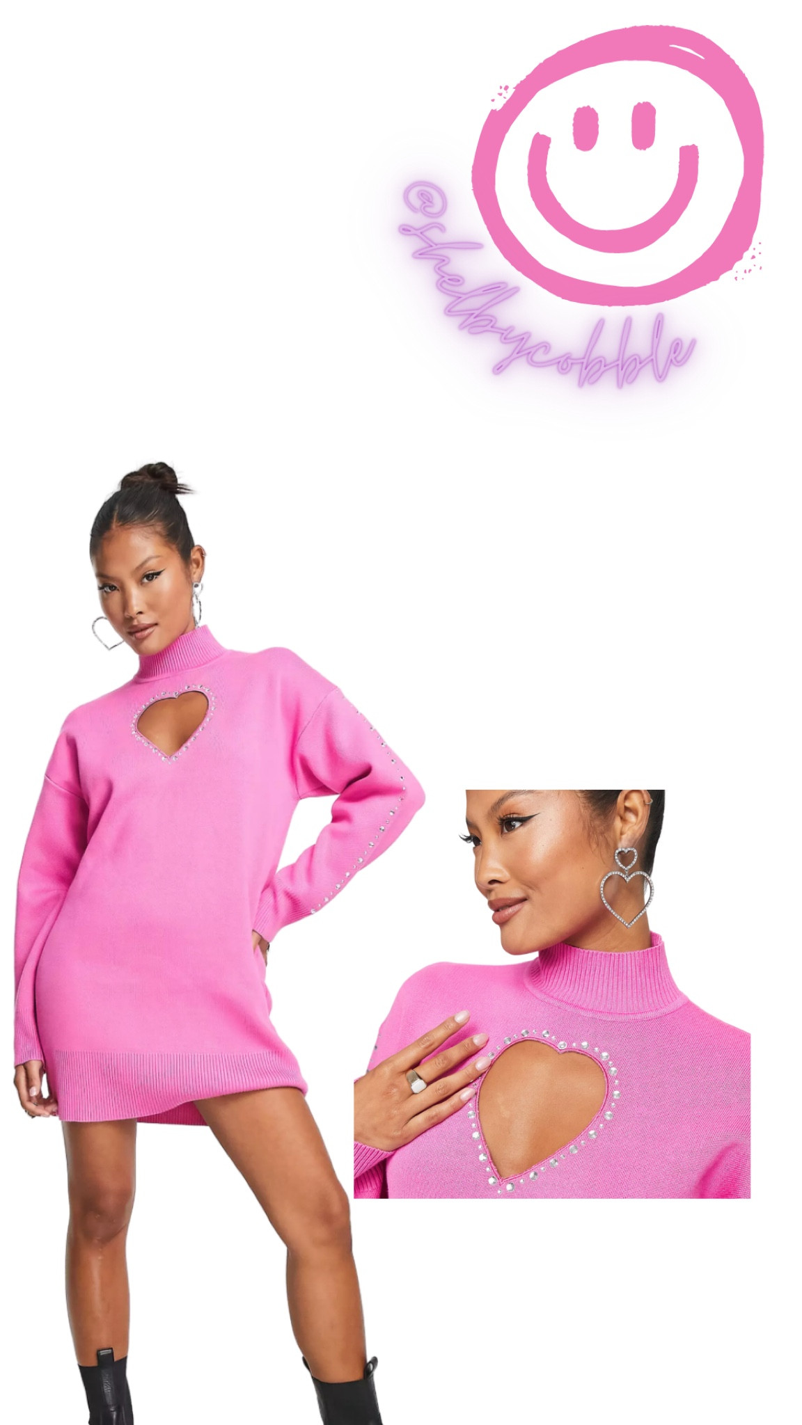 The cutest sweater dress! Perfect for Valentine’s Day with the heart cutout and gems. 

#LTKstyletip #LTKunder100 #LTKSeasonal