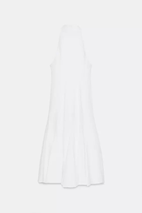 GODET HALTER MIDI DRESS | Zara US