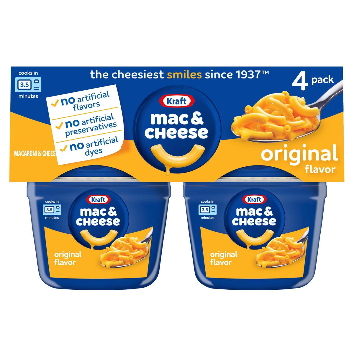 Kraft Original Mac and Cheese Cups Easy Microwavable Dinner | Target