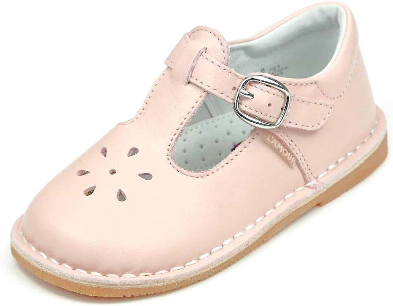 Joy Classic Leather Stitch Down T-Strap | Girl's Mary Jane Flat (Toddler/Little Kid) | Amazon (US)