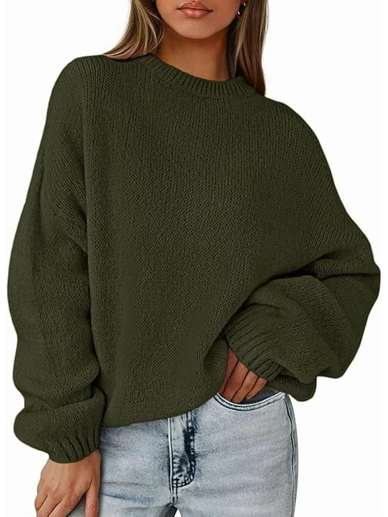 PRETTYGARDEN Women's Fall Oversized Sweaters Dressy Casual Long Sleeve Chunky Knit Winter Pullove... | Walmart (US)