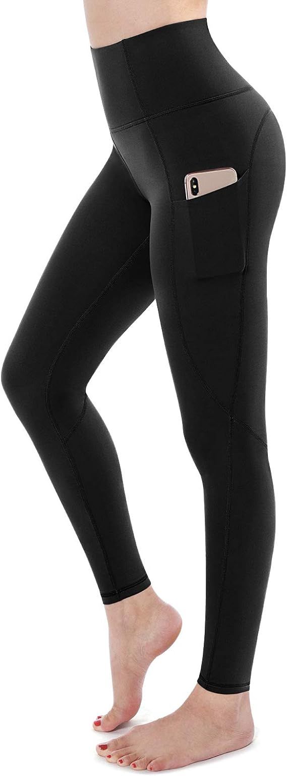 STYLEWORD Womens Yoga Pants with Pockets High Waist Workout Leggings Running Pants | Amazon (US)