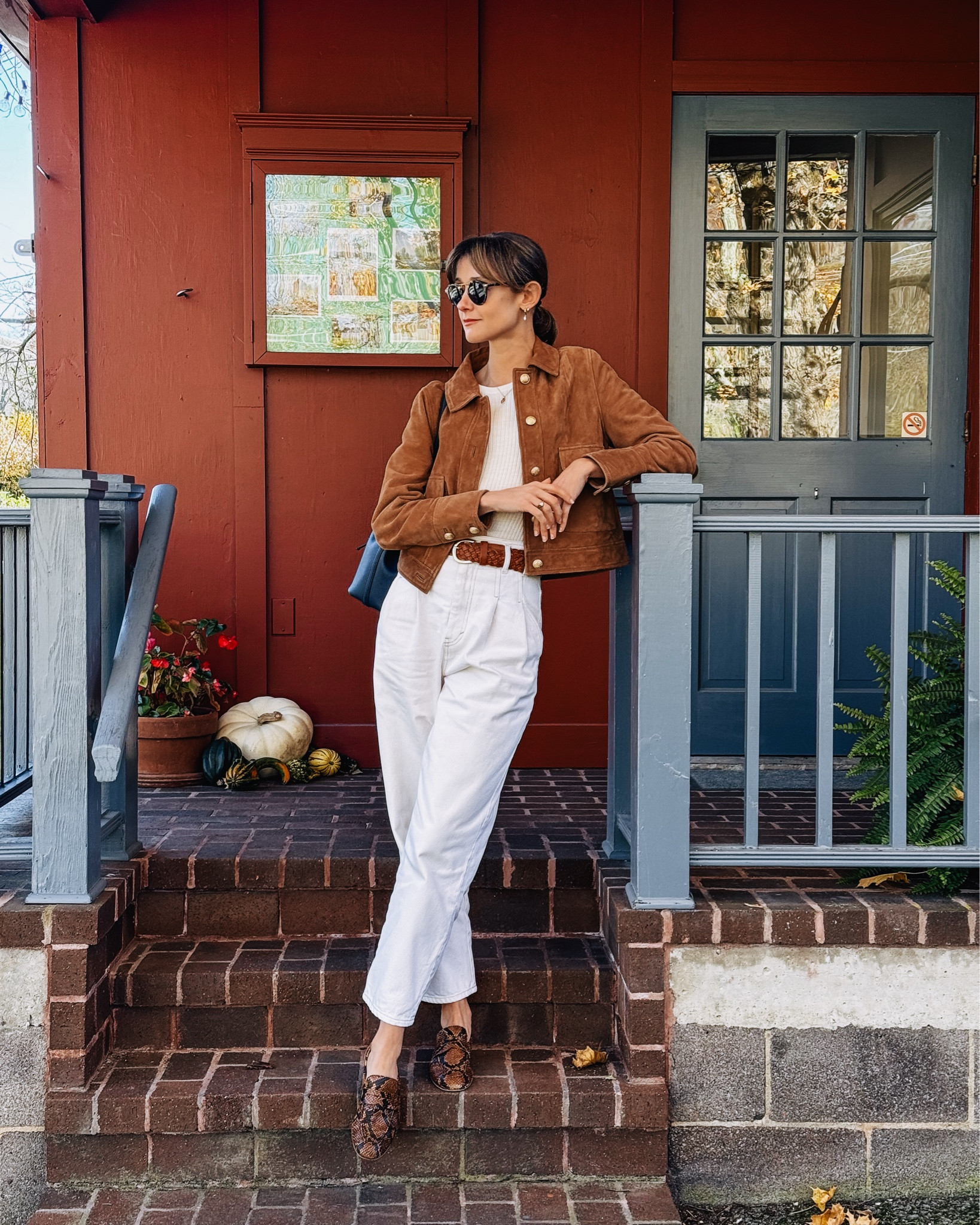 Some touches of tan with this suede jacket & loafers to an all white look. Easy to style! 

#LTKStyleTip #LTKOver40 #LTKFindsUnder50