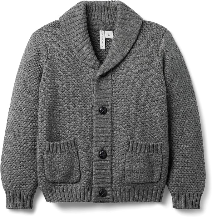 Janie and Jack Boys' Charcoal Shawl Collar Cardigan (Toddler/Little Big Kid) | Amazon (US)