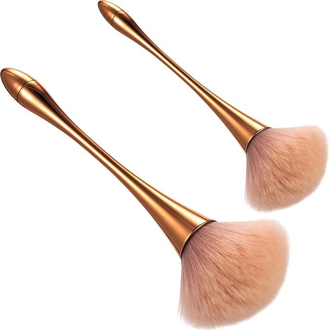 2 Pieces Large Mineral Powder Brush Nail Brushes Kabuki Makeup Brushes Soft Fluffy Foundation Bru... | Amazon (US)