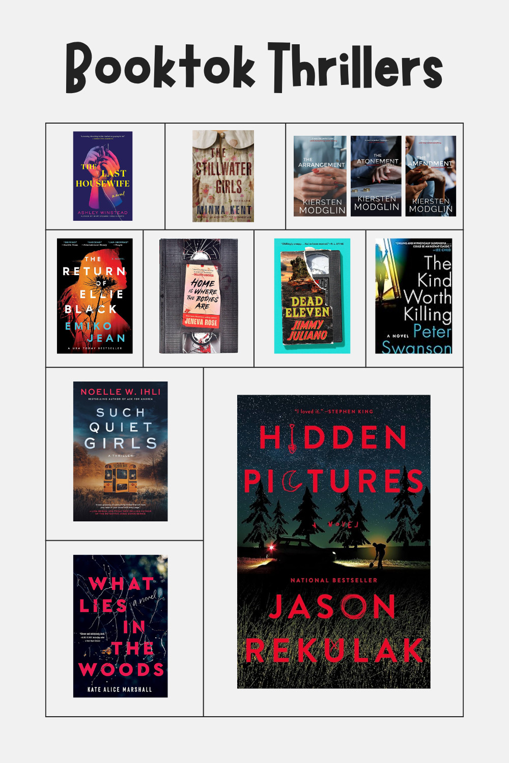 POV: these BookTok favorite thriller books will have you canceling plans in 2026 👀📖
If you love psychological thrillers, dark domestic suspense, and twisty mysteries, this list is packed with the best thriller books BookTok can’t stop talking about. Expect shocking twists, unreliable narrators, and can’t-put-it-down reads perfect for late nights.

Ideal for fans of BookTok thrillers, psychological suspense, and binge-worthy mystery novels. Save this post, shop the full list, and add these must-read BookTok thriller books for 2026 to your TBR.

✨ Shop my BookTok thriller picks
✨ Save for later
✨ Perfect gift ideas for thriller readers

#BookTokThriller #ThrillerBooks #PsychologicalThriller #MysteryBooks #MustReadBooks2026 #LTKFinds #SuspenseReads #BookRecommendations 

 #LTKmomlife #LTKstorytime #LTKU